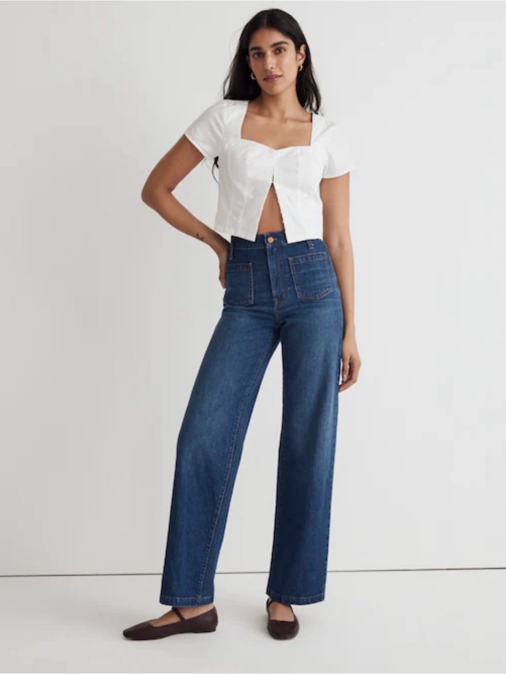 Madewell Perfect Vintage Wide Leg Jeans Size 28 Medium Wash High Rise